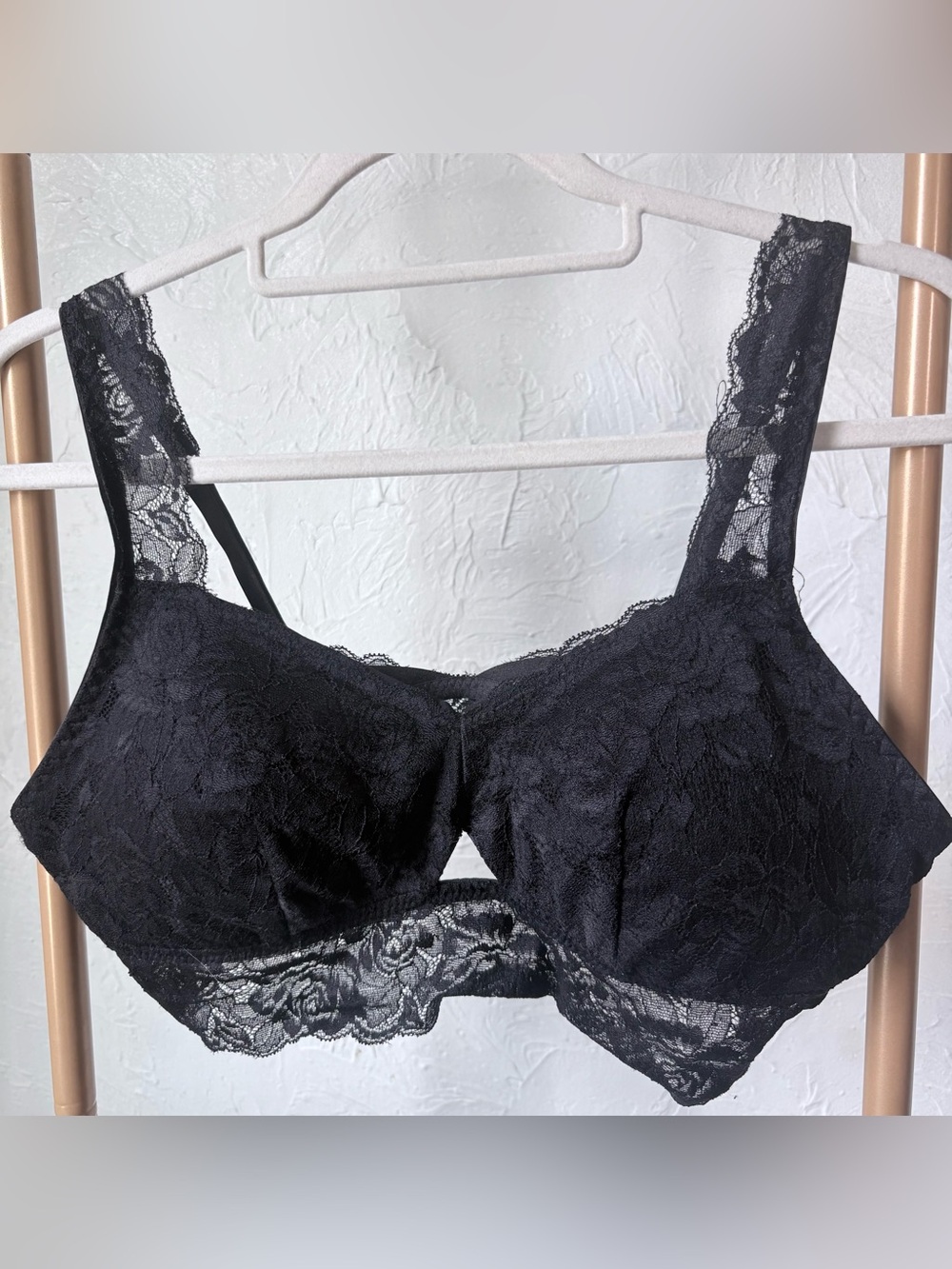 Marilyn Monroe Black Lace Bralette Wireless XL Floral Soft Cup Brain